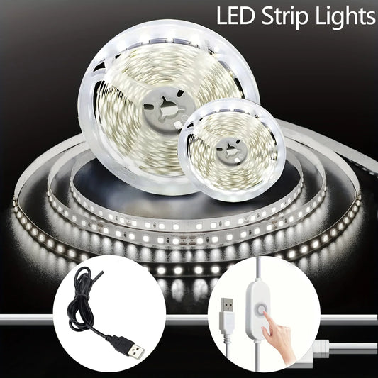 LED Strip Lights 5V White/Warm White Flexible LED Light,can be pasted,cuttable Home Decor Lamp for TV Backlight Cabinet Lighting